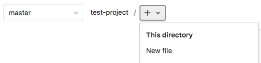The new file button to create a file in the current folder.
